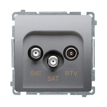 Elektrická zásuvka Anténní zásuvka nástěnná Kontakt-simon stříbrná