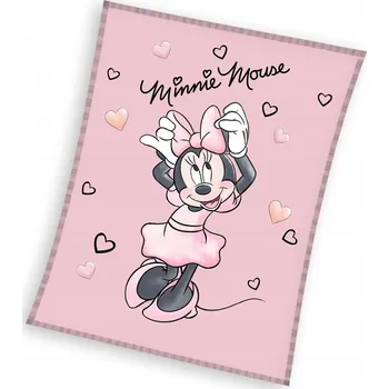 Dětská deka Dětská deka Carbotex 130 x 170 cm růžová s Minnie Mouse