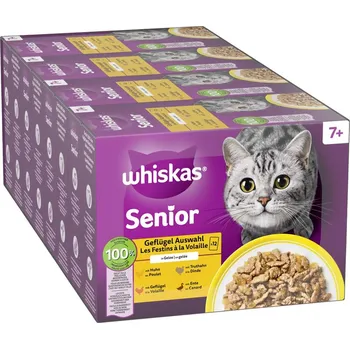 Krmivo pro kočku 48x85g Whiskas Senior Megapack kapsičky - 7+ drůbeží výběr v želé