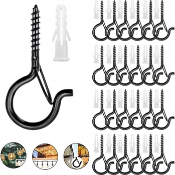 Věšák ŠROUBOVACÍ HÁČKY 50x SADA ZÁVITOVÝCH HÁKŮ VĚŠÁKY NA HRNKY OBLEČENÍ