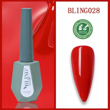 Lak na nehty Bling Gel lak na nehty LAK HYBRIDNÍ Zářivě červená 10ml č. 28