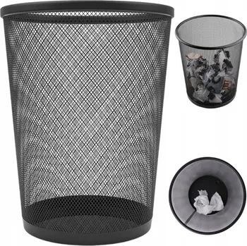 Odpadkový koš Odpadkový koš kovový 16l 28 x 26,5 cm ČERNÝ Titanum