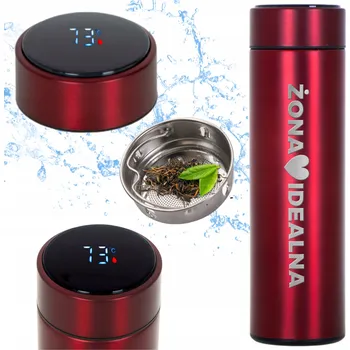 Termoska LED Termoska ČERVENÁ Termo Hrnek DÁREK k Valentýnu PRO NI Manželka IDEÁLNÍ