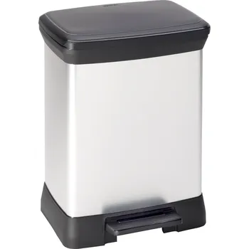 Odpadkový koš Curver DECO Bin 240638 odpadkový koš, 30 l, (š x v x h) 390 x 510 x 290 mm, stříbrná, černá, 1 ks