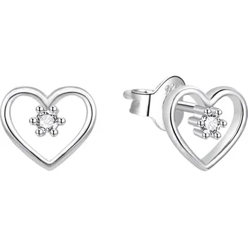 Náušnice Stříbrné srdíčkové náušnice se zirkonem AGT-E100PW Agato