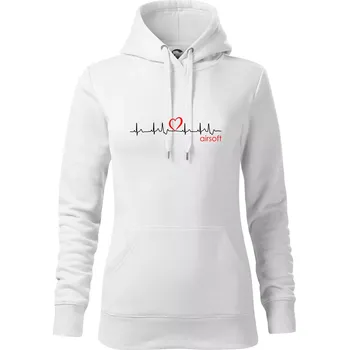 Dámská mikina Moje srdce bije pro airsoft - Mikina dámská Cape s kapucí - XS ( Bílá )