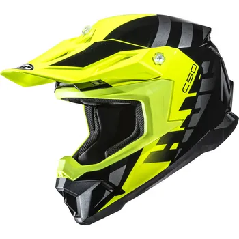 Helma na motorku Motokrosová helma HJC C50 Mirage MC3H černo-fluo žluto-šedá XS
