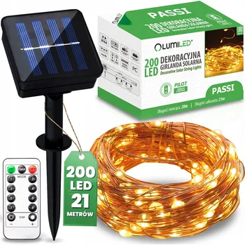 Venkovní osvětlení Světelný řetěz Lumiled 2100 cm Tečky Zahradní Solární bezbarvý