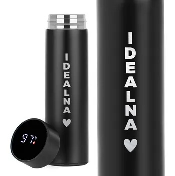 Termoska LED TERMOSKA ČERNÝ TERMOSTATICKÝ DÁREK VALENTÝN PRO DRAHOU POLOVIČKU IDEÁLNÍ