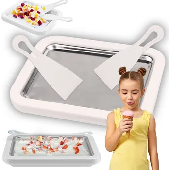 Zmrzlinovač Kompaktní stroj na thajskou zmrzlinu s gelovou vložkou a špachtlemi