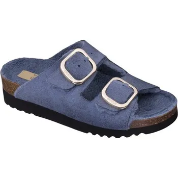 Dámské pantofle obuv Scholl ILARY FLUFFY modré zdravotní pantofle