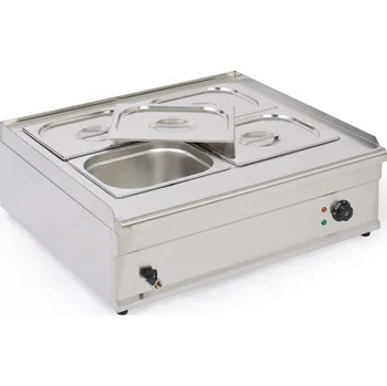 Profesionální vodní lázeň 4× GN 1/2, nerez, 1500 W