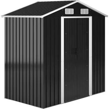 Zahradní domek Levný moderní stavebnicový domek - kůlna, na nářadí / sekačku / kola, antracitový, 182x118x186 cm
