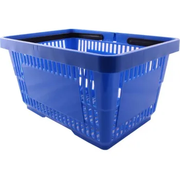 Nákupní košík Nákupní košík se dvěma rukojeťmi, modrý plast