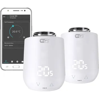 Hlavice pro radiátor Eurotronic Comet WiFi sada bezdrátové termostatické hlavice, 700223, elektronický, sada 2 ks