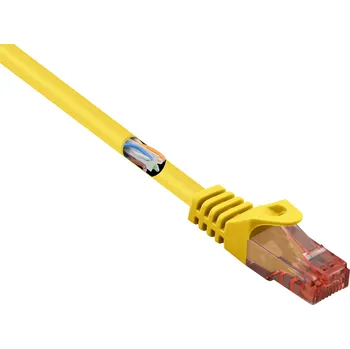 Datový kabel Renkforce RF-5370038 RJ45 síťové kabely, propojovací kabely CAT 6 U/UTP 10.00 m žlutá s ochranou, bez halogenů 1 ks