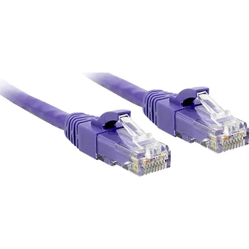 Datový kabel LINDY 48126 RJ45 síťové kabely, propojovací kabely CAT 6 U/UTP 7.50 m fialová s ochranou 1 ks