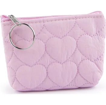 Peněženka Malá peněženka / klíčenka srdce, prošívaná 11x8 cm, střední, 2 fialová lila