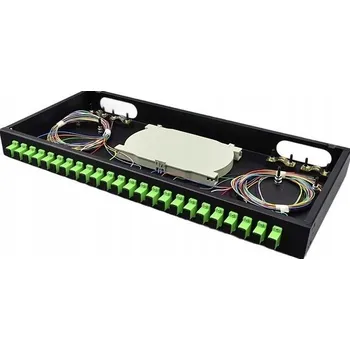 Rozvaděč Optická rozvodnice 24xSC APC simplex, výsuvná, 1U, ČERNÁ