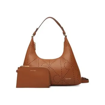 Kabelka Kabelka Calvin Klein Emblem Aop Perfor Lthr Bag LV04F3367G Hnědá OS
