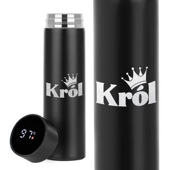 Termoska LED TERMOSKA ČERNÝ TERMO HRNEK DÁREK NA VALENTÝNA PRO DRAHOU POLOVIČKU KRÁL