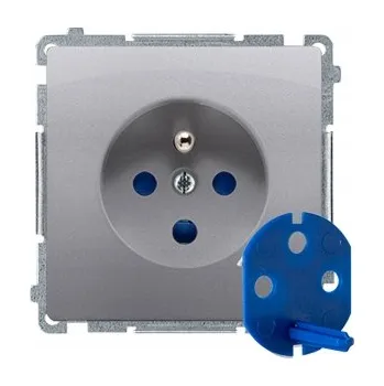 Elektrická zásuvka Elektrická Zásuvka nástěnná Kontakt-simon stříbrná