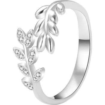Prsten Stříbrný prsten s lístečky AGT-R29W Agato / Obvod: 52 mm - 52 mm