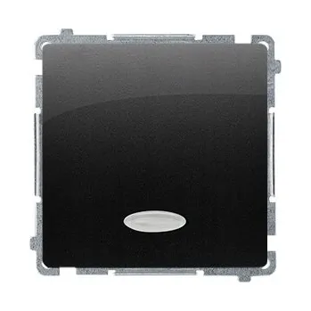 vypínač SIMON BASIC ČERNÁ MATNÁ SCHODIŠŤOVÝ SPÍNAČ S PODSVÍCENÍM BEZ PIKTOGRAMU BMW6L.01/X/49