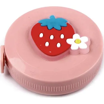 metr Svinovací metr s 3D obrázkem délka 150 cm, malé, 4 pudrová jahoda