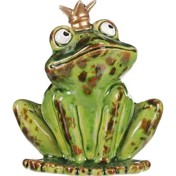 Žába s korunkou - keramika, vel. S, barva zelená