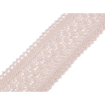 Krajka Bavlněná krajka / vsadka paličkovaná šíře 10 cm, střední, 3 režná tmavá