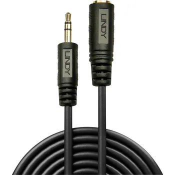 Audio kabel LINDY 35653 jack audio prodlužovací kabel [1x jack zástrčka 3,5 mm - 1x jack zásuvka 3,5 mm] 3.00 m černá