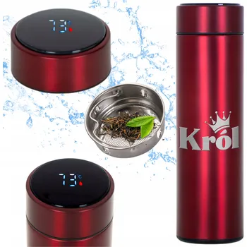 Termoska LED TERMOSKA ČERVENÝ TERMOSTATICKÝ DÁREK VALENTÝN PRO DRAHOU POLOVIČKU KRÁL