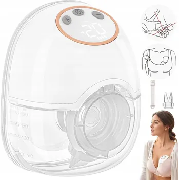 Miminka Bezprzewodowy, przenośny elektr. laktator muszlowy Hands-Free 240ML