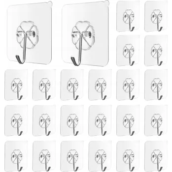 Věšák Bezinvazivní samolepicí háčky na ručníky – silné, do kuchyně i koupelny, 24 ks