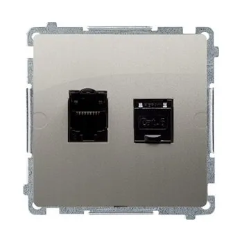 Elektrická zásuvka POČÍTAČOVÁ ZÁSUVKA 2x RJ45 SIMON BASIC SATÉNOVÁ