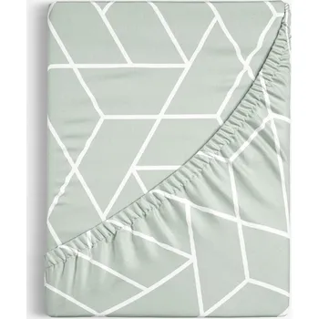 Prostěradlo Bavlněné napínací prostěradlo - Mozaika na šalvějovém 140 x 200 cm