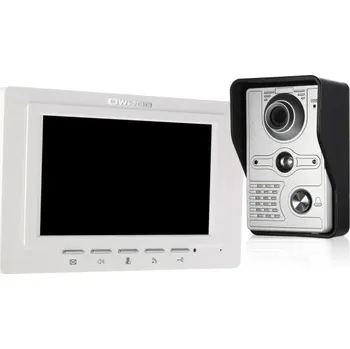 Domovní zvonek 7" video zvonek s WiFi, 1080P venkovní kamerou, interkom, IR-CUT noční vidění, dálkové odemykání, dveřní systém pro domácnost