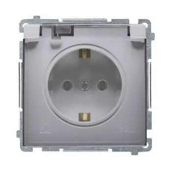 Elektrická zásuvka Elektrická Zásuvka nástěnná Kontakt-simon stříbrná