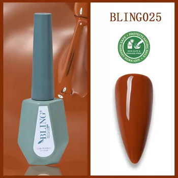 Lak na nehty Bling Gel na nehty HYBRIDNÍ LAK Hnědý 10 ml č. 025