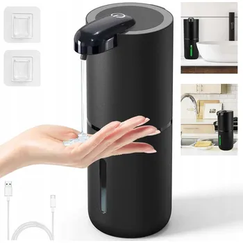 Dávkovač mýdla AUTOMATICKÝ DÁVKOVAČ MÝDLA 380ML S BEZDOTYKOVÝM SENZOREM ČERNÝ DO KOUPELNY