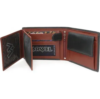 Peněženka Pánská kožená peněženka Arwel 4404A­ - černá-hnědá