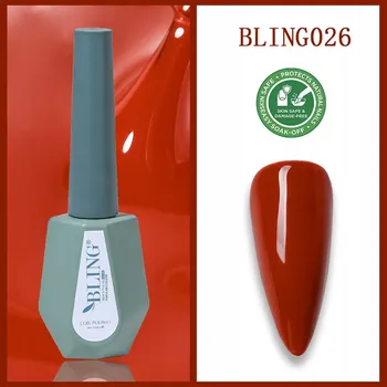 Lak na nehty Bling Gel na nehty HYBRIDNÍ LAK Jasná červená barva 10 ml č. 026