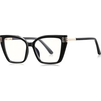 Brýlová obroučka Techsuit - Brýle proti modrému světlu Reflex PC (2260) - pro ženy, Oversize, TR90&Metal Frame, AC Lens - Black/Gold