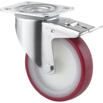Pojezdové kolečko Kolečko Brzděné otočné 3477UAR200P63 red 350kg Tente
