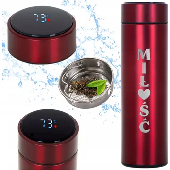 Termoska LED TERMOSKA ČERVENÁ TERMO HRNEK DÁREK NA VALENTÝNA PRO NI LÁSKA SRDCE