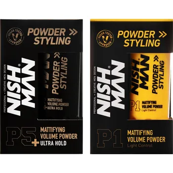 Stylingový přípravek Stylingový pudr Nishman P5 s ultra fixací 20 g + stylingový pudr Nishman P1 20 g