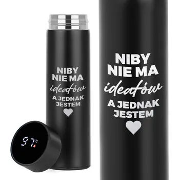 Termoska LED Termoska ČERNÁ TERMOSKA DÁREK NA VALENTÝNA PRO NI NEEXISTUJÍ IDEÁLY