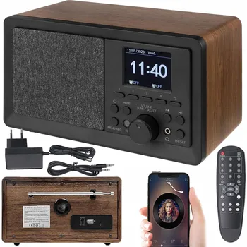 Radiopřijímač RETRO RÁDIO DAB/FM BLUETOOTH 5.0 USB/AUX 3,5 MM S DÁLKOVÝM OVLÁDÁNÍM - VINTAGE STYL DÁREK