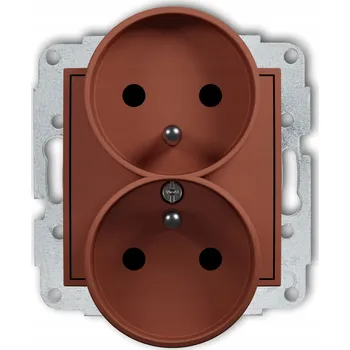 Elektrická zásuvka Elektrická zásuvka Karlik 2 ks červená, rozebíratelná nástěnná